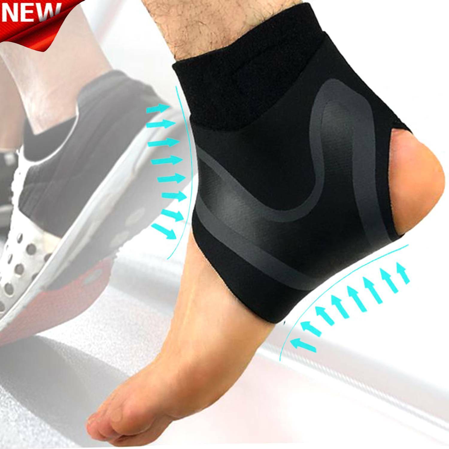 ANKLE BRACE SUPPORT COMPRESSION SLEEVES PLANTAR FASCIITIS PAIN RELIEF FOOT WRAPS