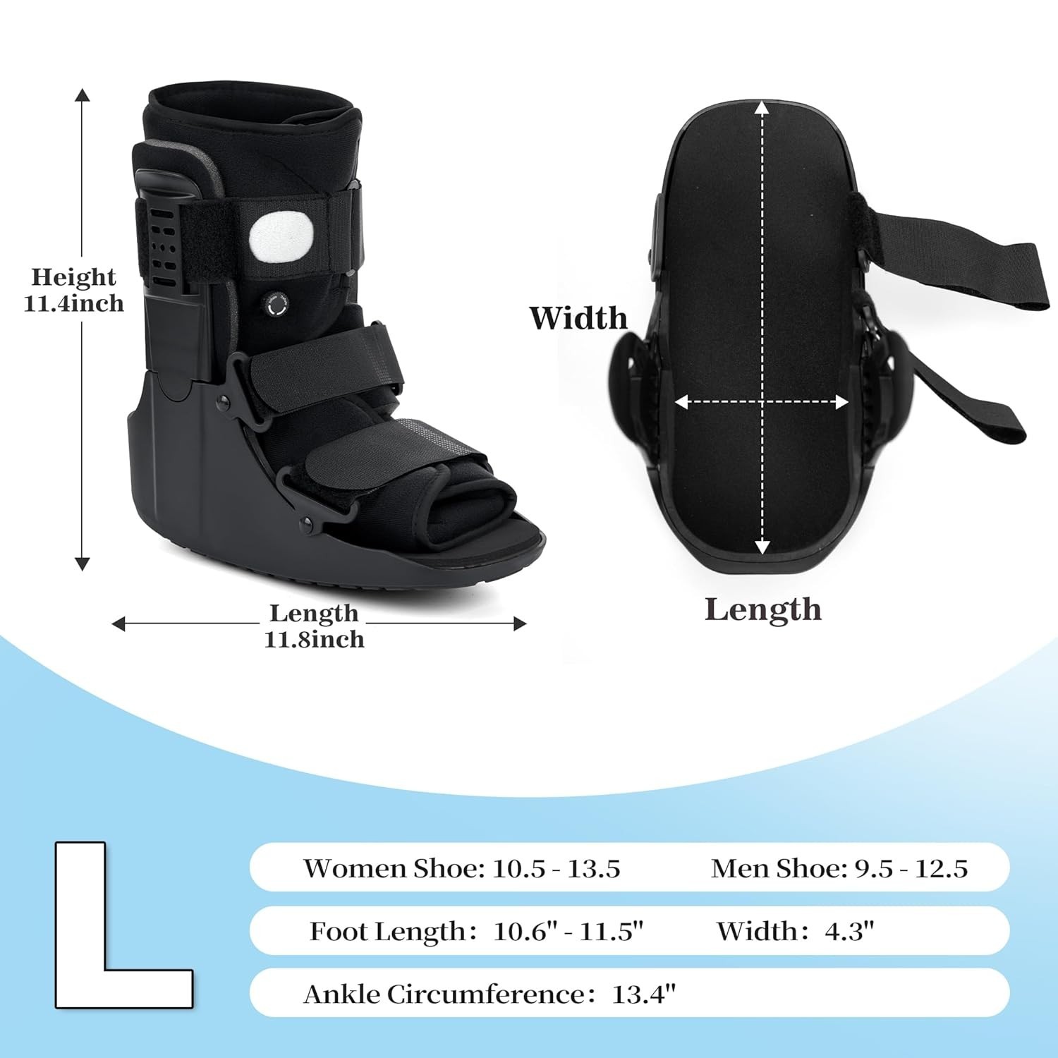 Honarry Walking Boot for Broken Foot & Injuries for Ankle/Foot Recovery Large
