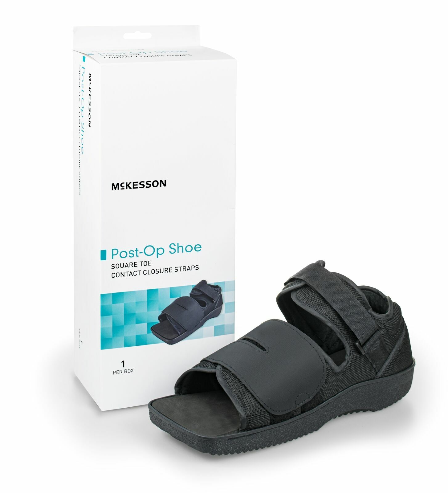 McKesson Black Post-Op Shoe Large Contact Closure Straps