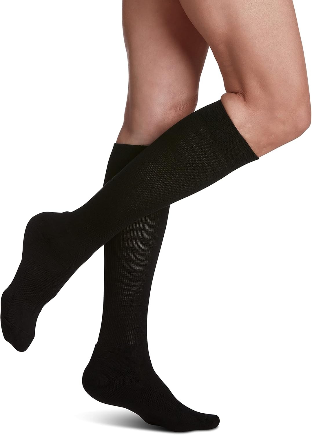 Sigvaris Women’s Cushioned Cotton Socks, Short length, 20-30 – Small Short – Bla