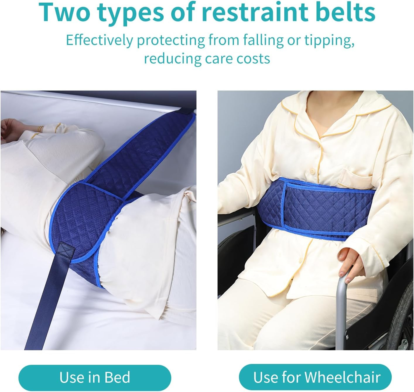 Medical Bed Restraint Strap for Elderly，Anti-Fall Waist Belt for Elderly，Adjusta