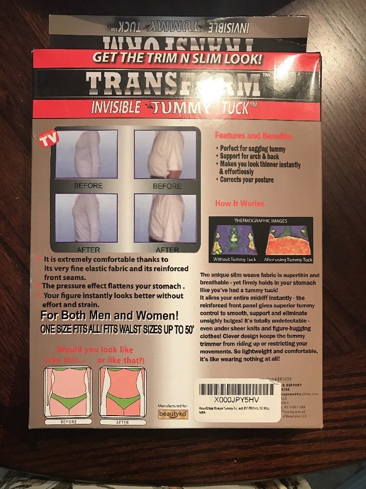 Beautyko Tummy Tuck Invisible Slimming Body Shaper XXXL Black