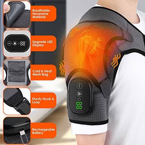 Heated Shoulder Wrap, Shoulder Heating Pads Massager for Men Women, Electric