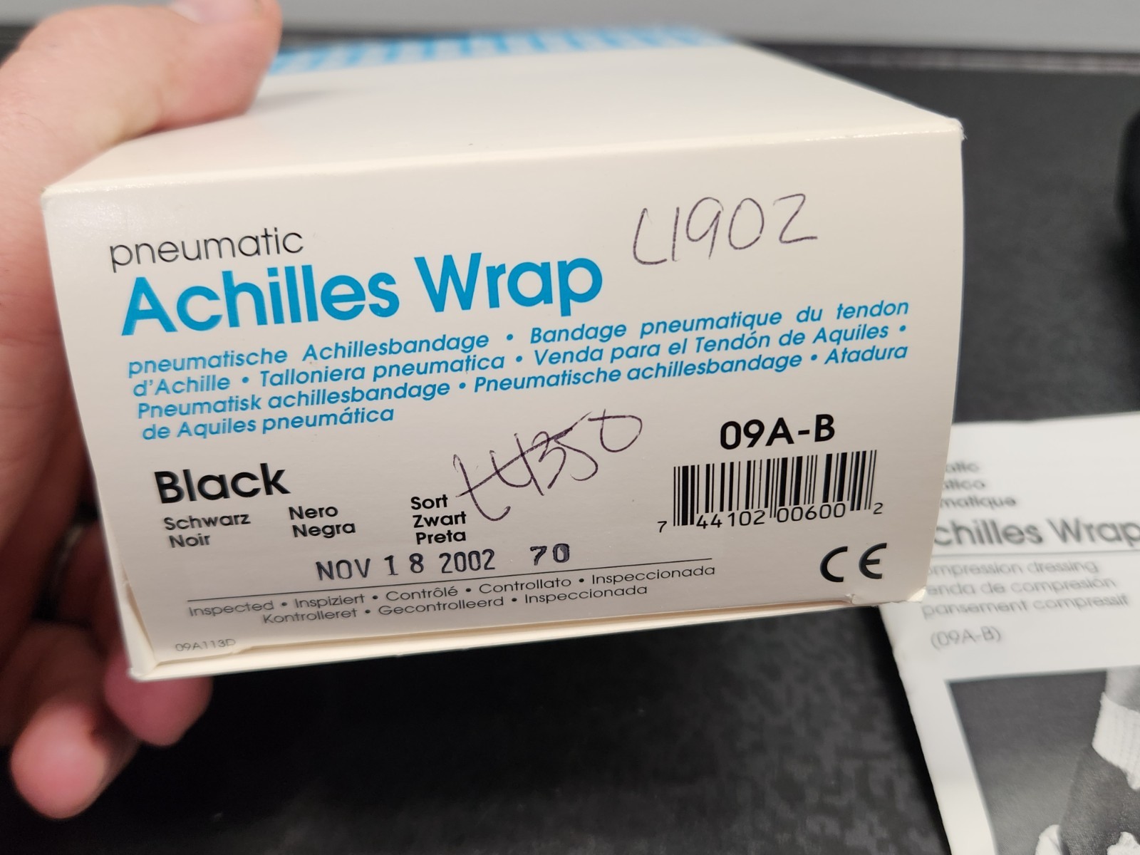 Aircast Pneumatic Achilles Wrap 09A-B Black ~ Brand New in the Box