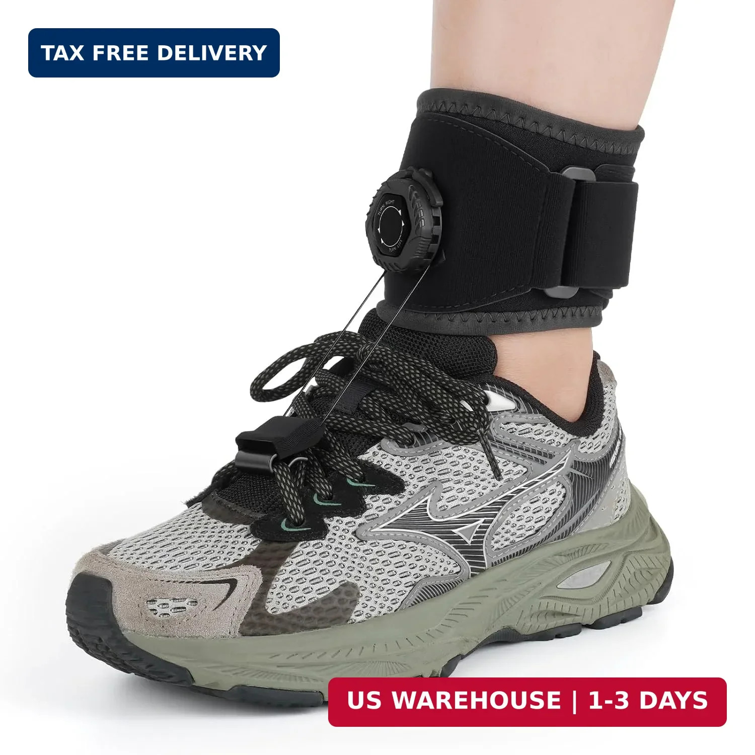 AFO Foot Drop Brace for Walking with Shoes, Upgraded Knob & Steel Wire, Longer S