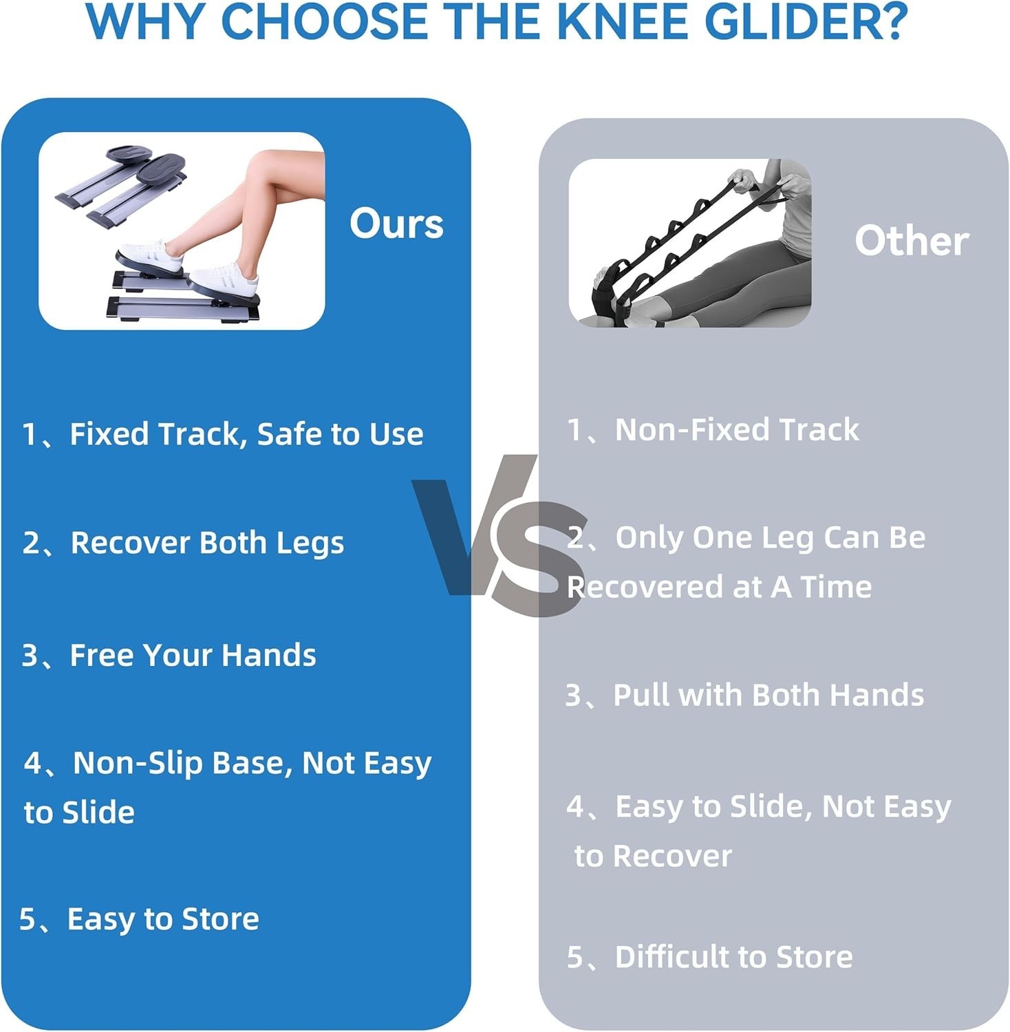 Knee Glide Physical Therapy Leg Exerciser for Knee and Hip Replacement Recovery