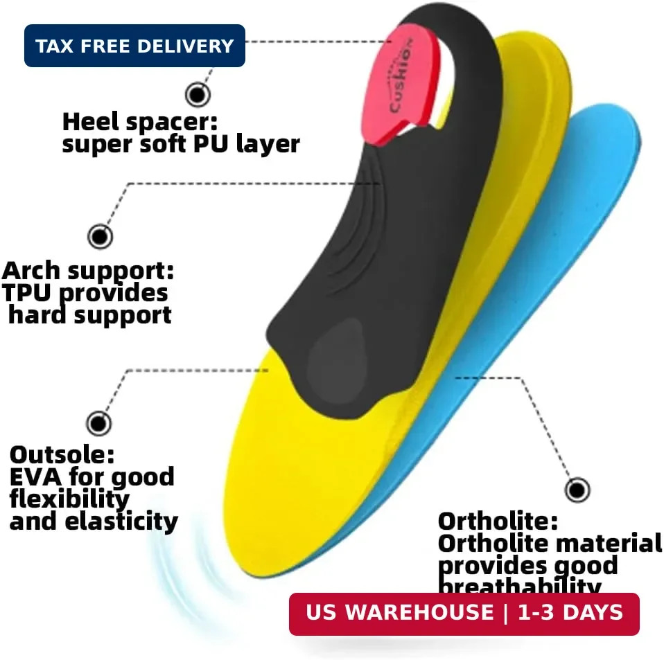 VALSOLE Heavy Duty Support Pain Relief Orthotics – 220+ lbs Plantar Fasciitis Hi