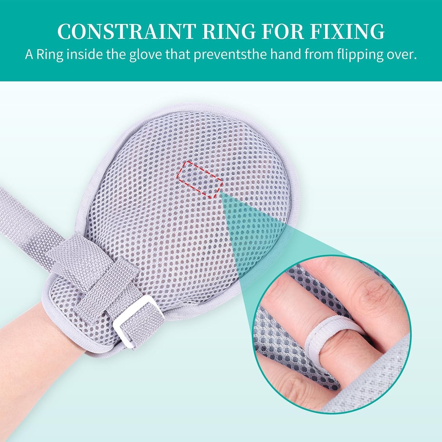 Restraint Gloves 2Pcs, Safety Hand Mitts for Dementia Child, Control Small