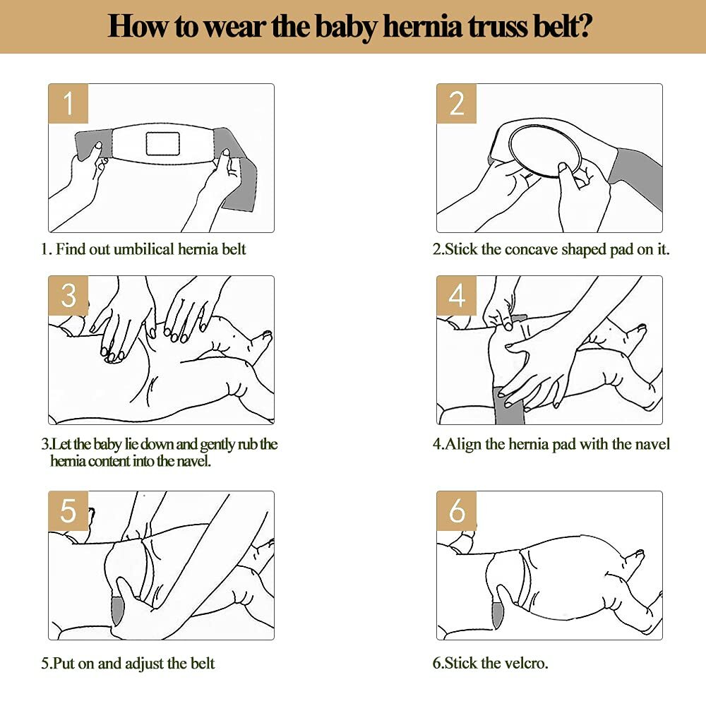 Adjustable Baby Umbilical Hernia Belt 4 Piece Set With Compression Pads