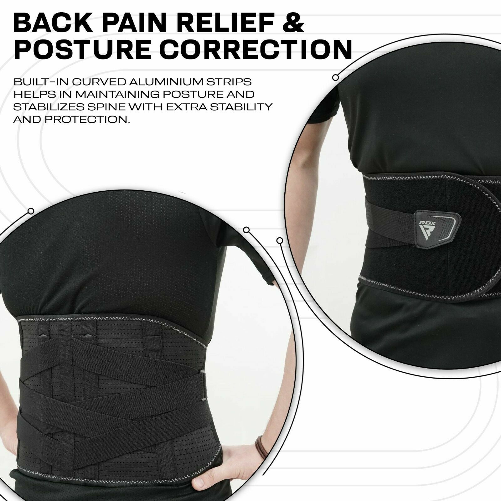 Back Brace Belt by RDX, Back Support, Pain Relief, Lower Lumbar Support Belt