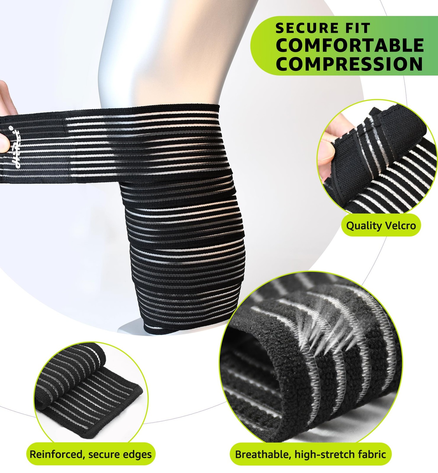 Calf Compression Wraps, 71″ Adjustable Elastic Bandage Sleeves, Lower Leg Cal…