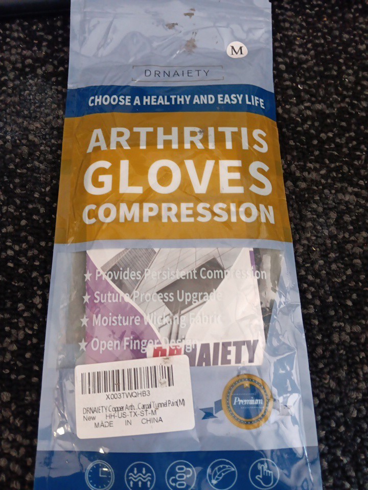 DRNAIETY Arthritis Compression Gloves Black Medium NIP Free Shipping M83