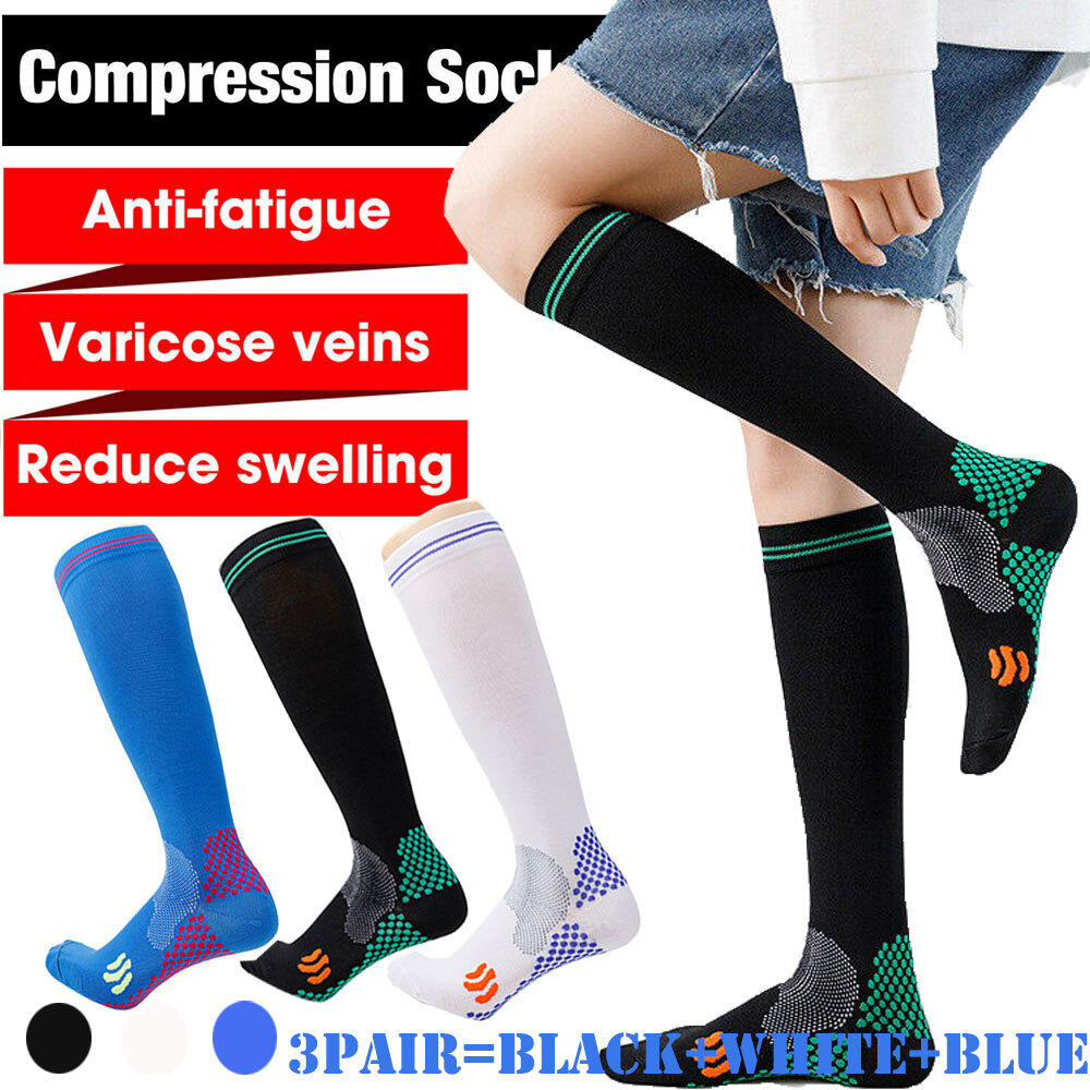 Women 20-30 mmhg Compression Cotton Knee Trouser Socks Supports Dr Comfort Shape