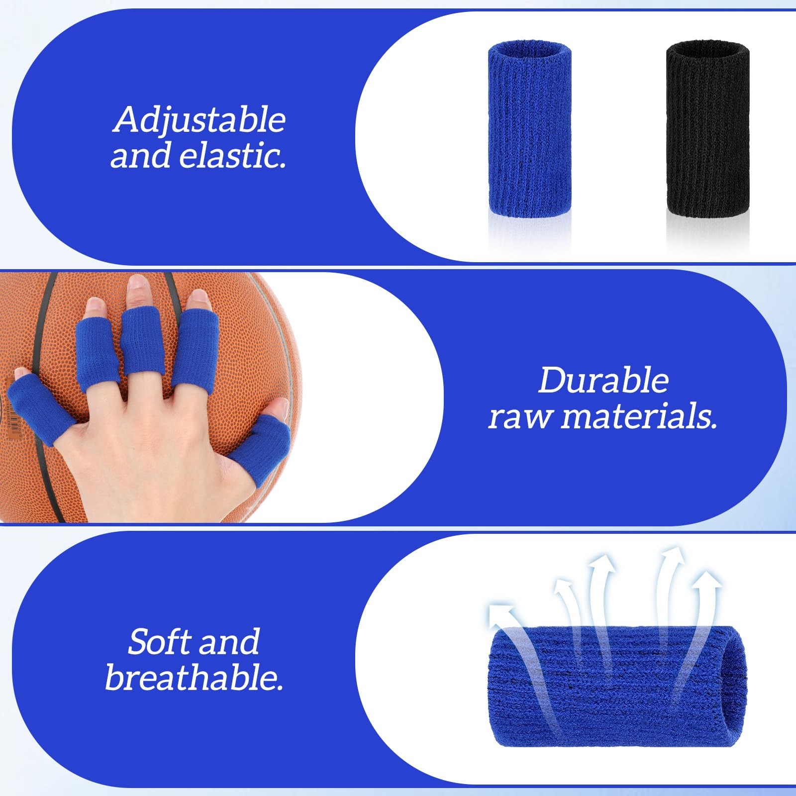 20 Pcs Finger Compression Sleeves Protectors Elastic Thumb Brace Support