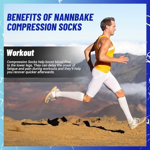 3 Pairs Compression Socks for Women & Men 15 Small-Medium 02 White/White/White