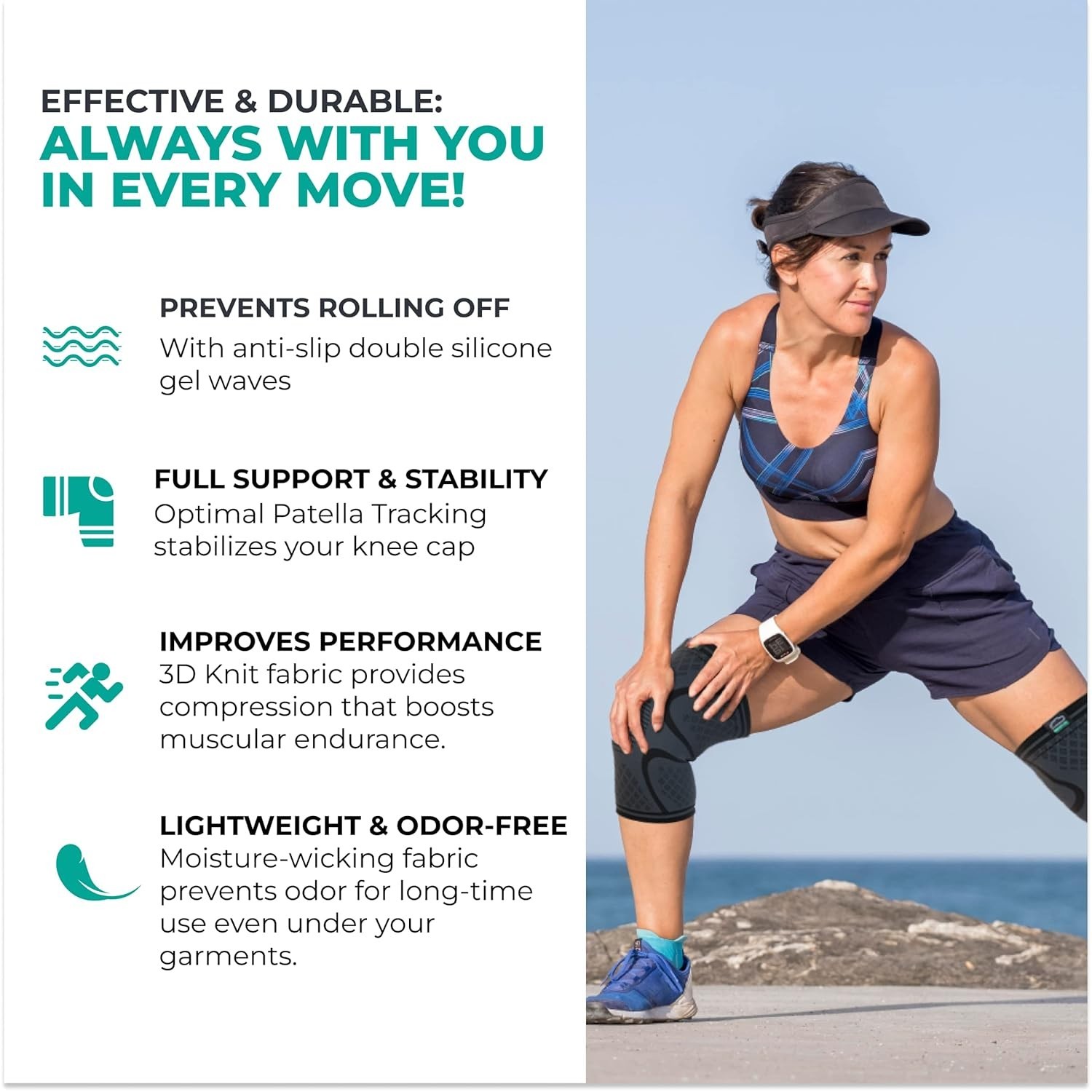 Lightweight Compression Knee Sleeves – 2-Pack for Active Lifestyles and Recovery
