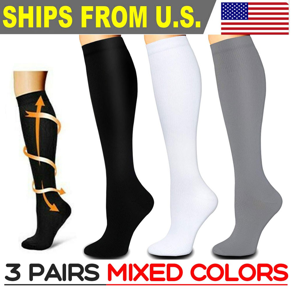 Women Men Compression Knee High Medical 20-30 mmHG S/M – X/XL Stockings Socks