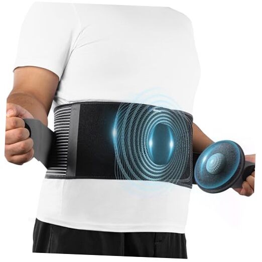 Abdominal Binder with Pressurized Strap & 3D Pad for XXL Black Stripes