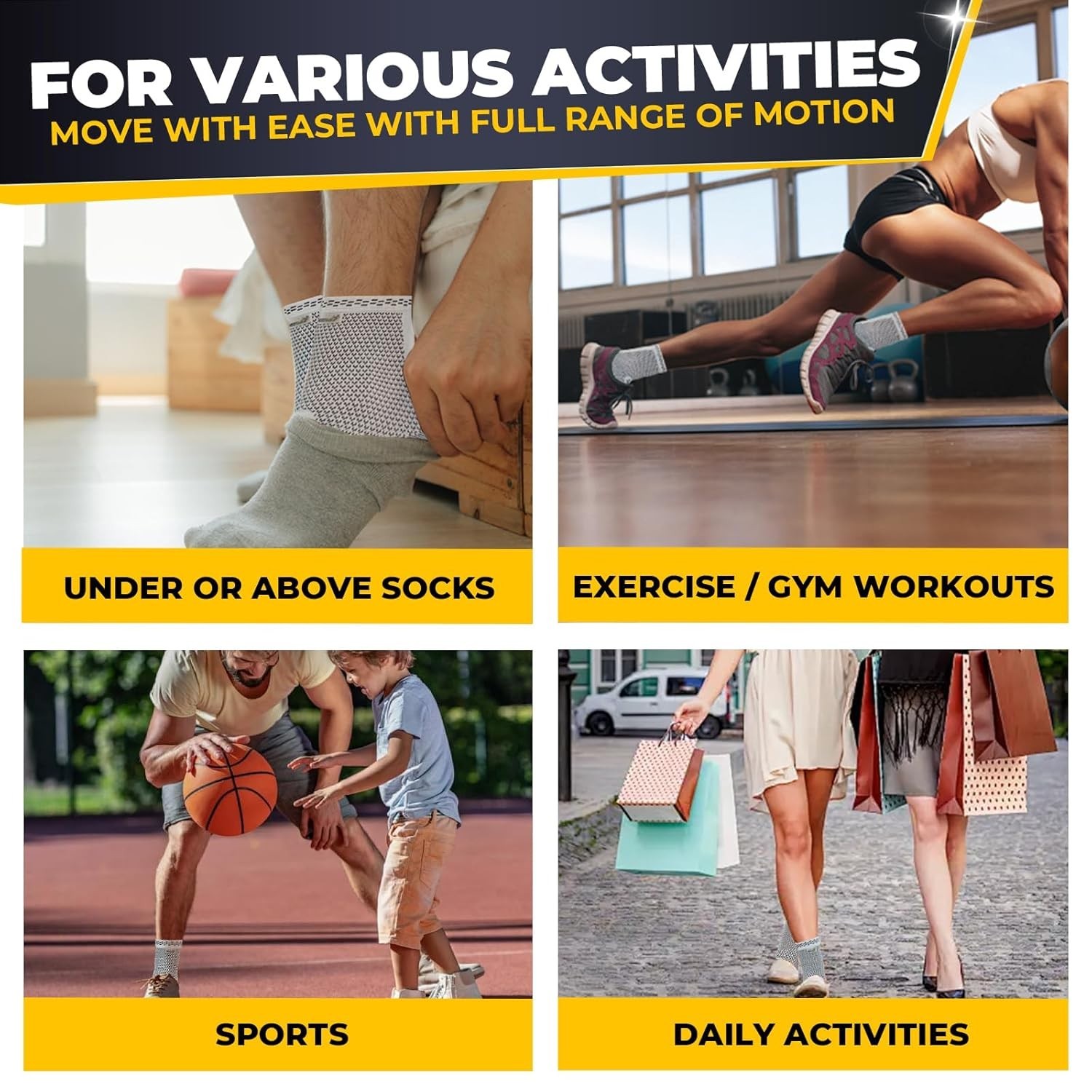 Versatile Gray Ankle Support Sleeve for Men & Women – X-Small, Right & Left Fit