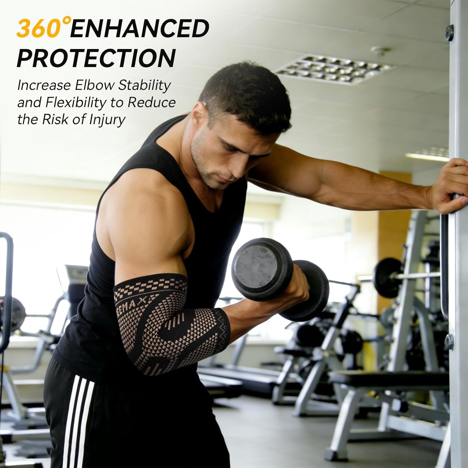 INDEEMAX Copper Elbow Compression Sleeve, 2 Pack Size S