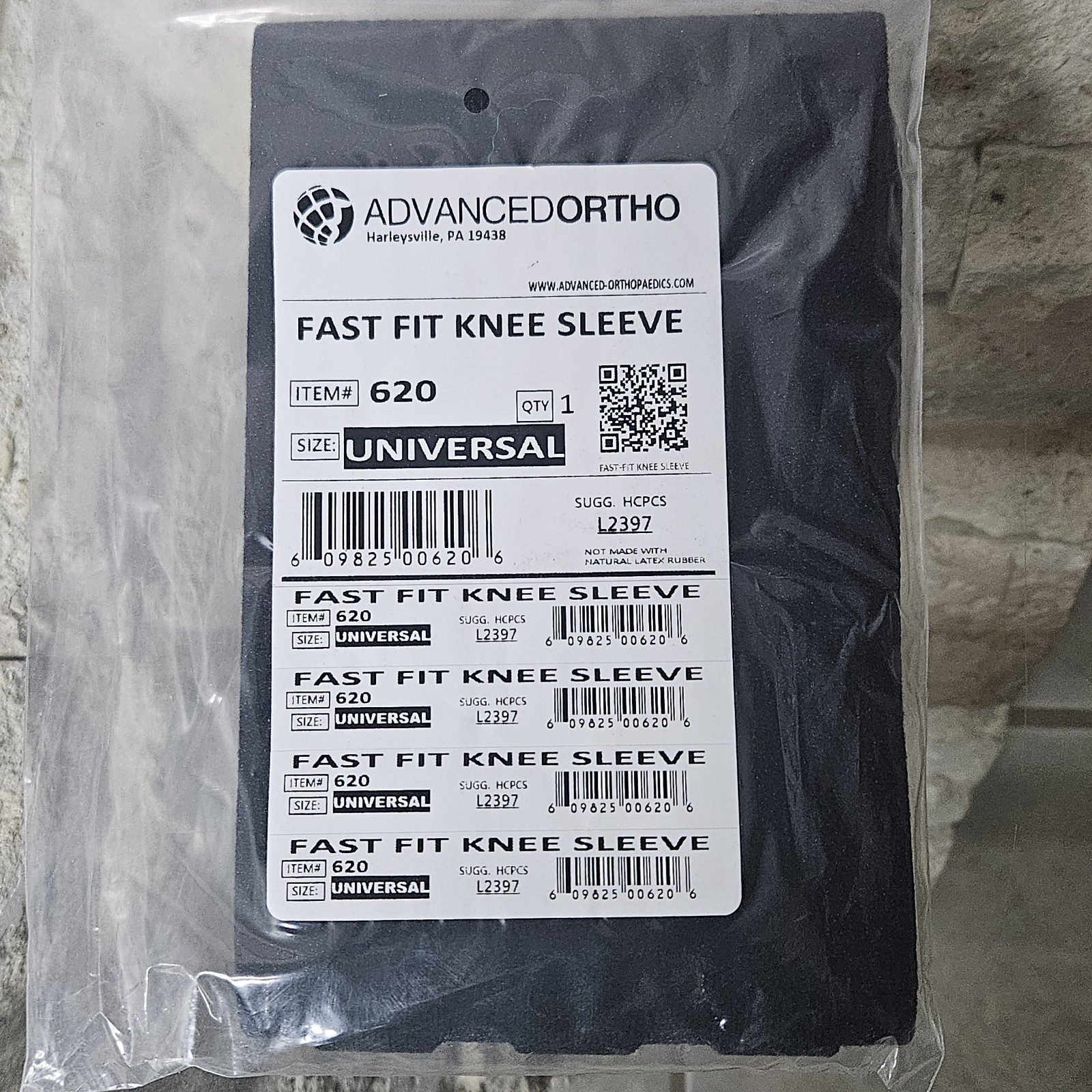 Advanced Ortho The Fast Fit Knee Sleeve 620 Universal One Size Fits All L2397