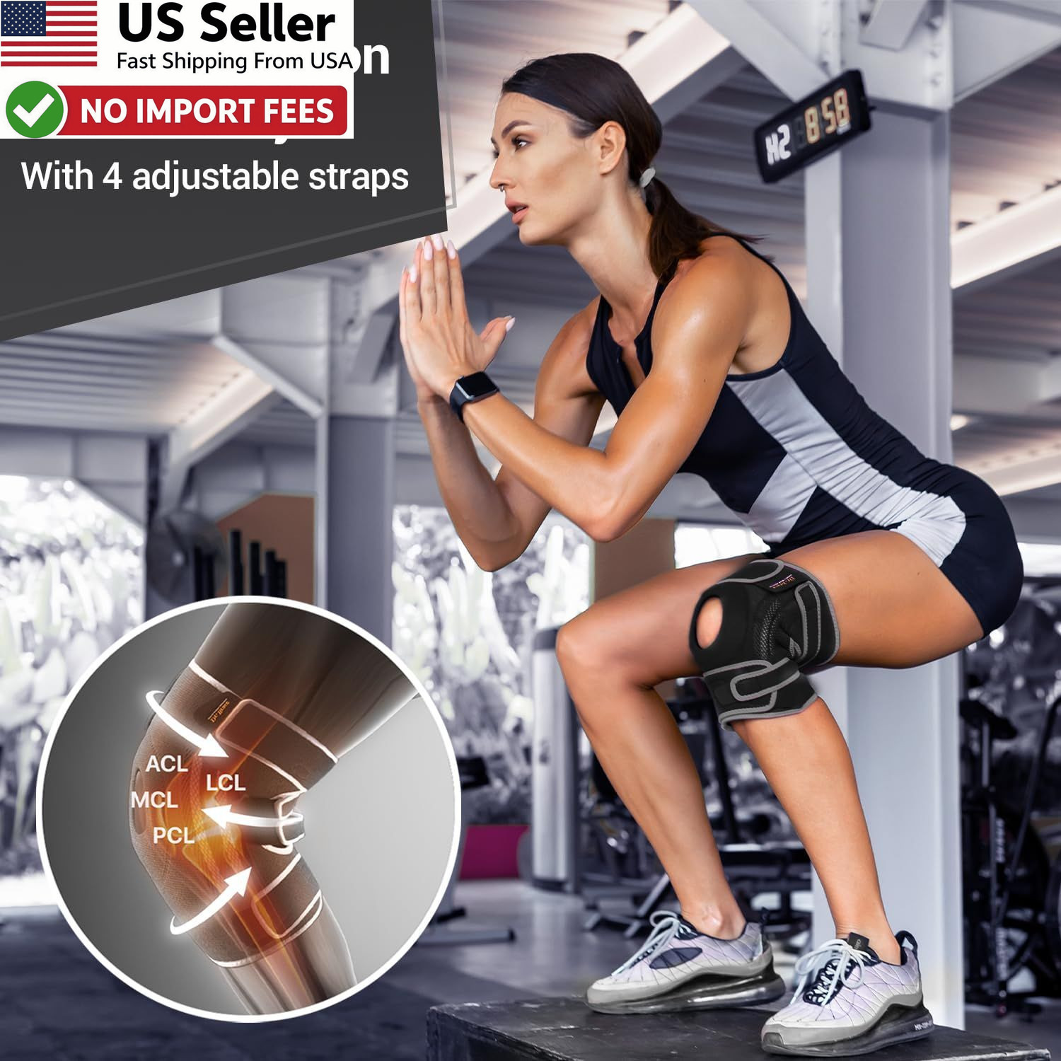 DR BRACE ELITE Knee Brace Men Women Patella Gel Pads Side Stabilizers Pain Large