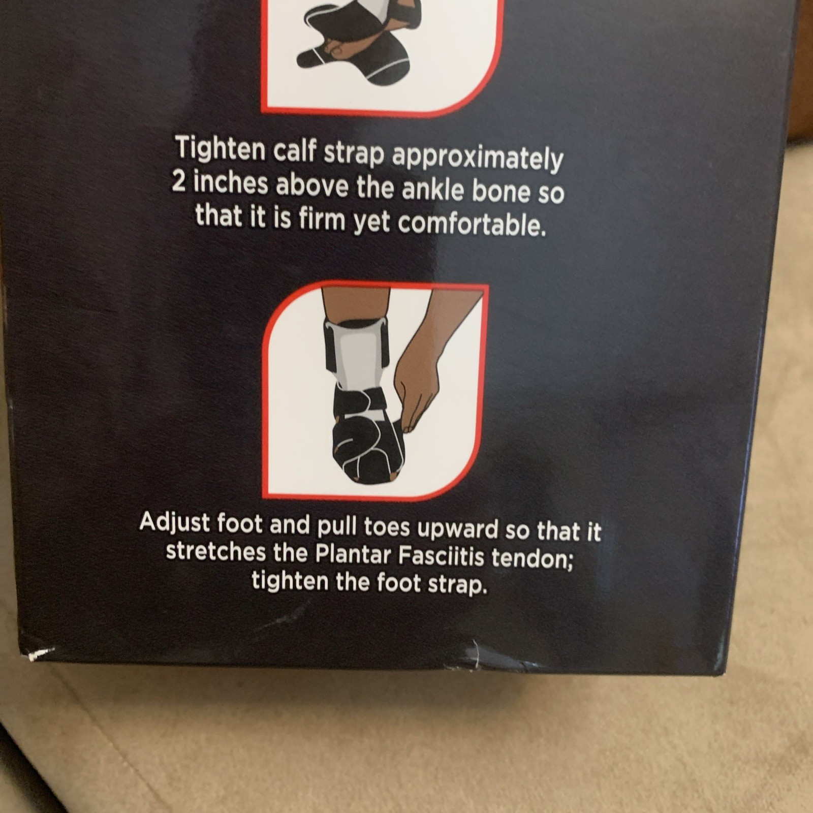 Equate Plantar Fasciitis Stablizer Black Brace Boot Adjustable One Size New