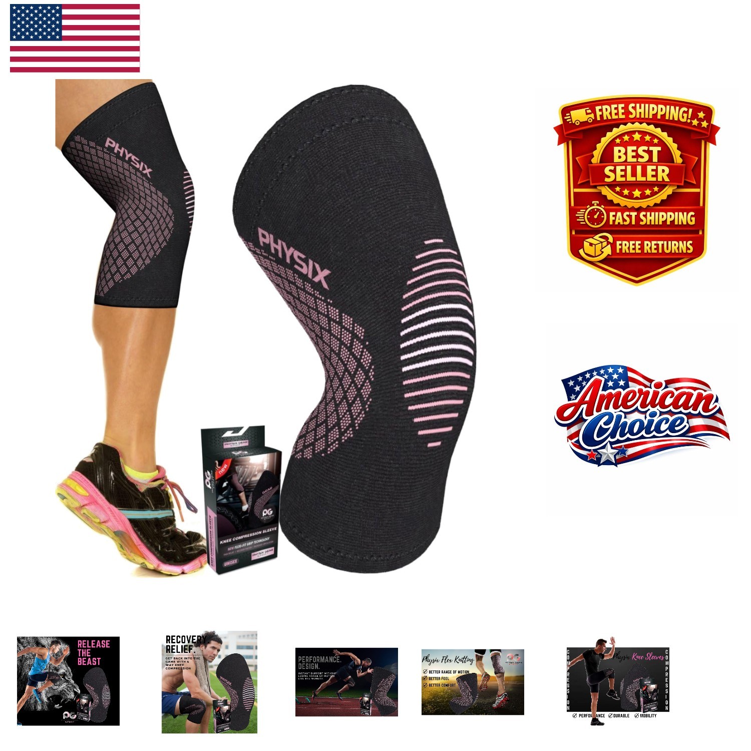 Best Knee Compression Sleeve for Active Lifestyle – Physix Gear XX-Large Support
