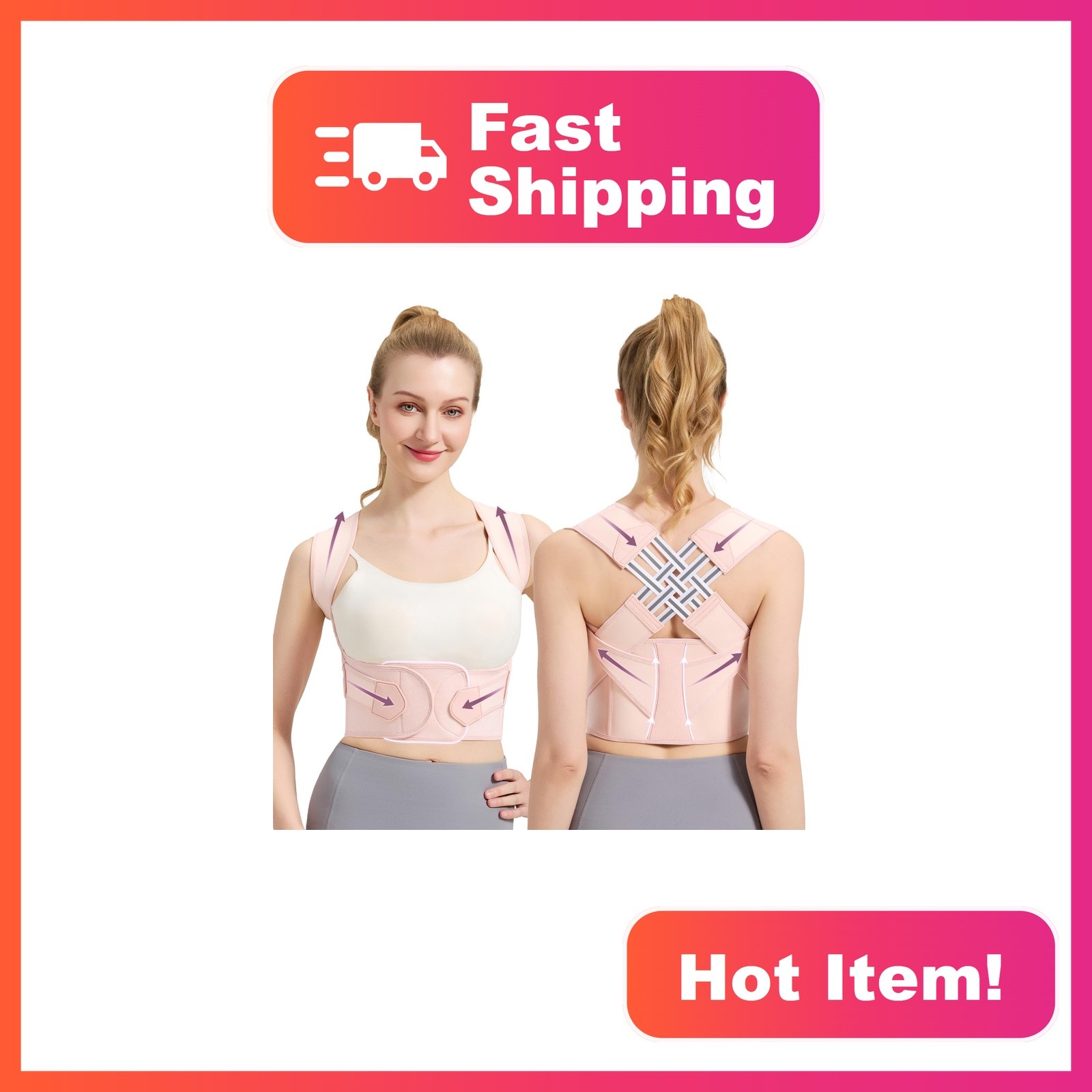 VOKOKOYA Posture Corrector Pink X-Large