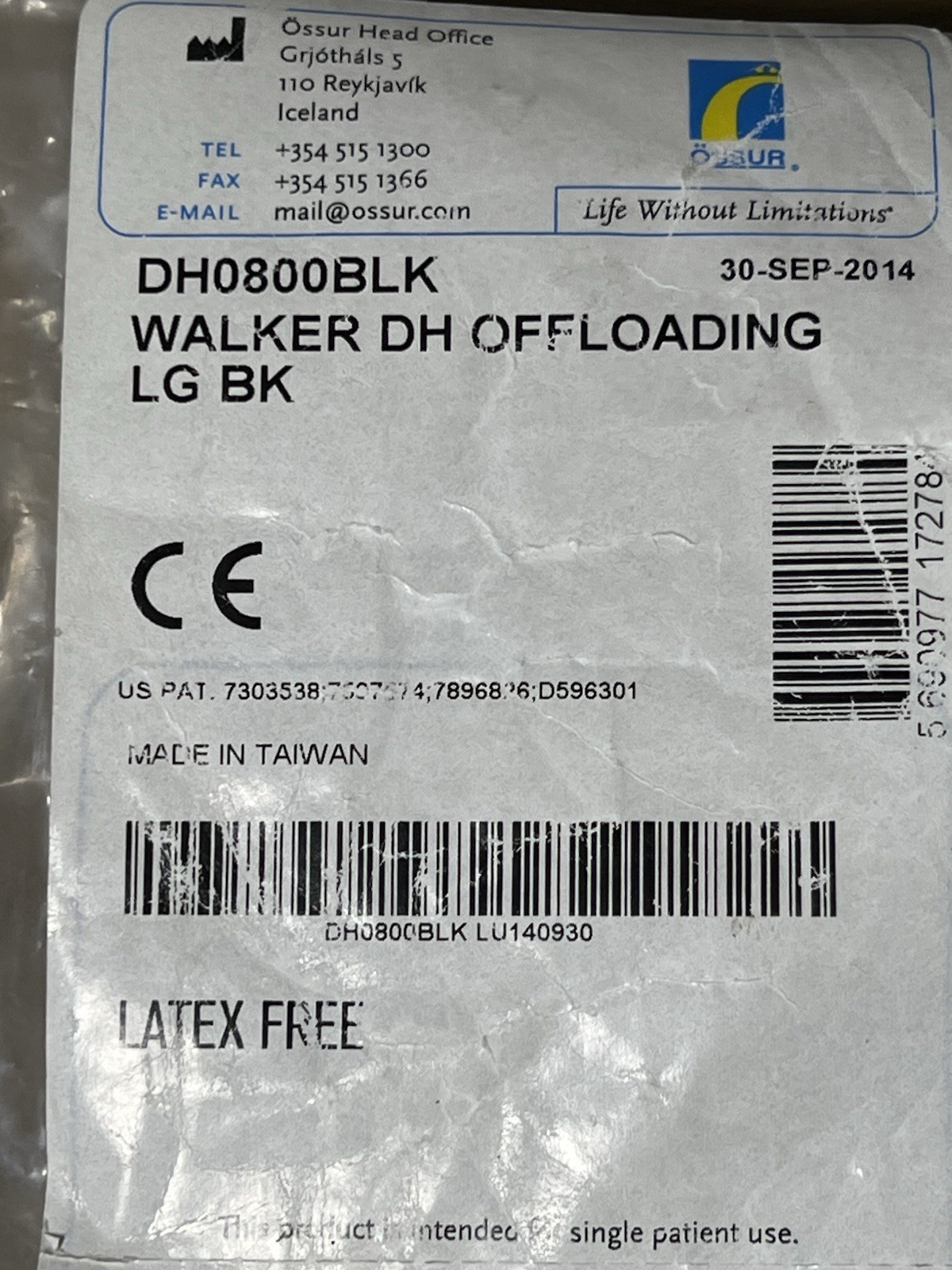 NEW LARGE L/R Ossur DH Offloading Walker Boot Foot Brace DH0800BLK +Free Evenup!