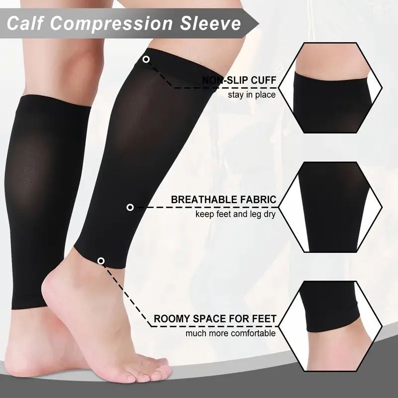 1 Pair Compression Calf Sleeve Running Leg Support Brace Sport Shin Splint Socks