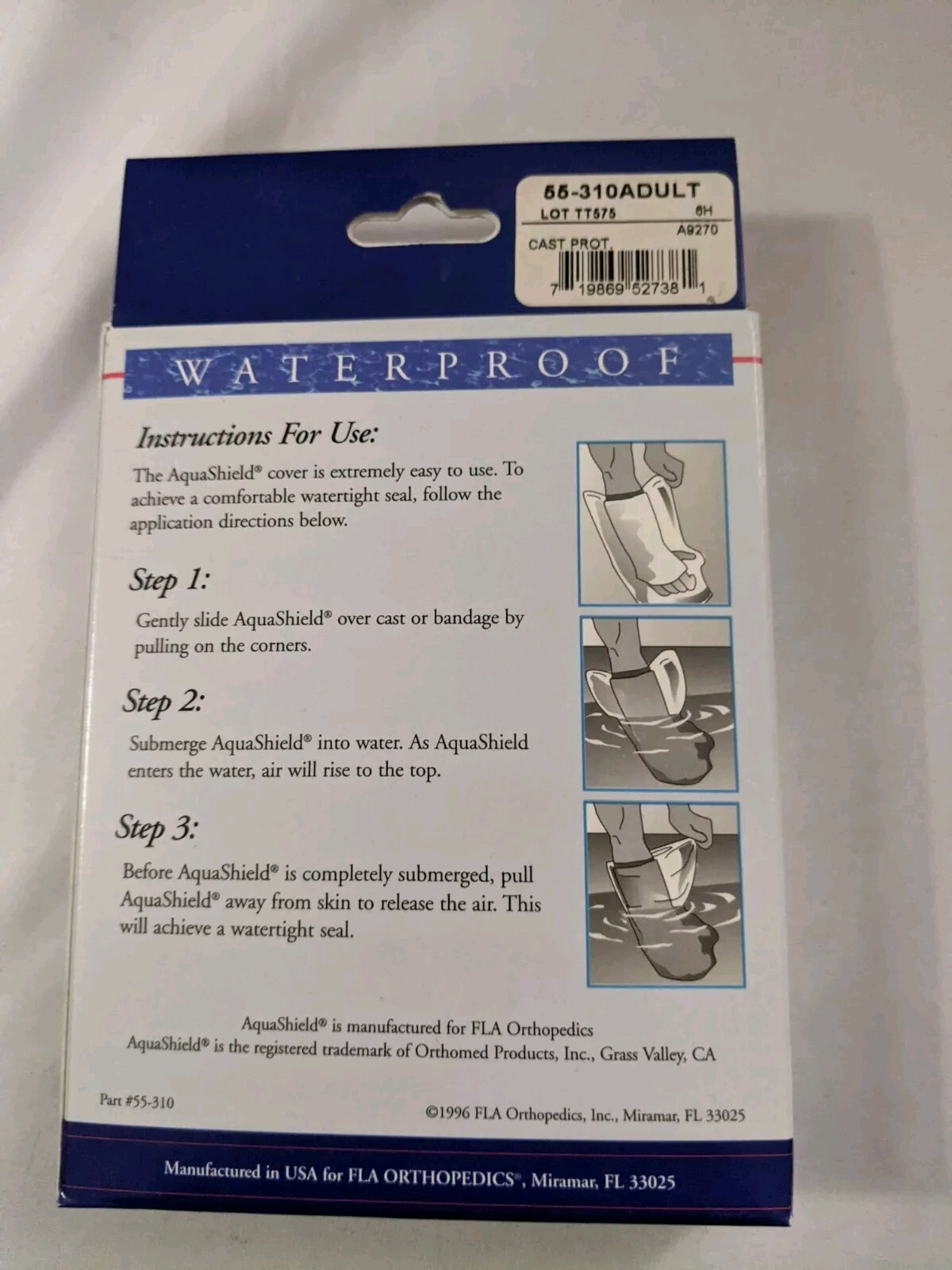 FLA Orthopedic Adult WATERPROOF AQUASHIELD ~ Arm Cast & Bandage Protector- NEW