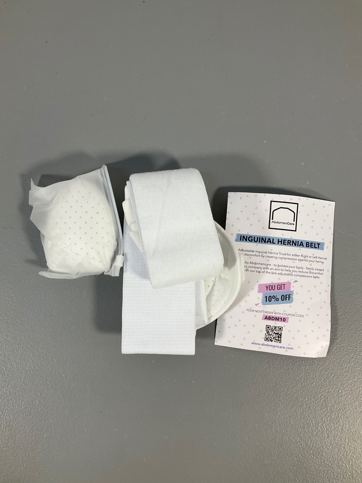 Abdomencare Inguinal Hernia Support Belt for Men & Women with 2 Compression Pads