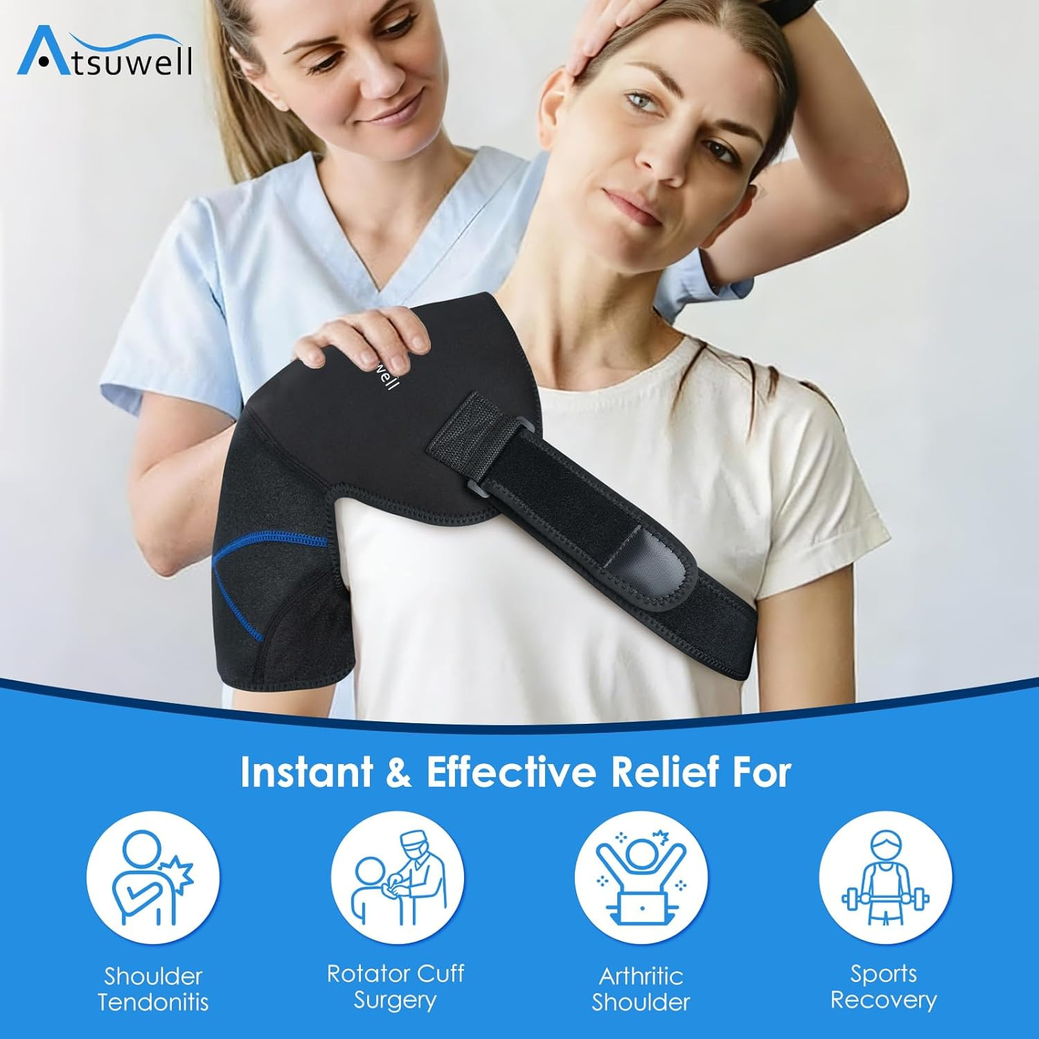 Shoulder Ice Pack Wrap, Supportive Shoulder Brace for Rotator Cuff and Arm, Reus