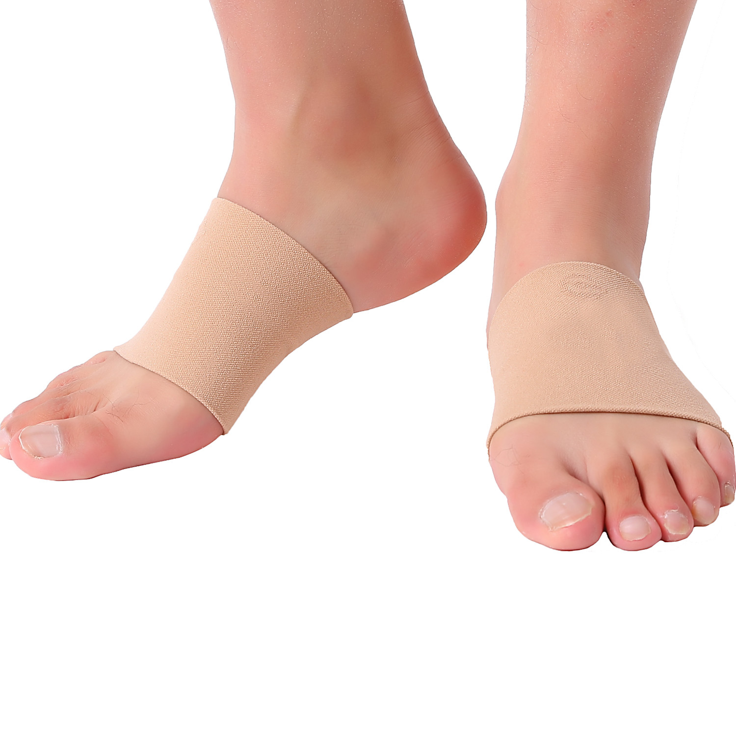 Doc Miller Arch Support Compression Sleeves 1 Pair Plantar Fasciitis SKIN/NUDE