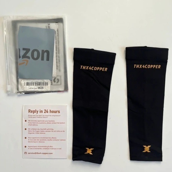 Copper Compression Arm Sleeves Sports Athletic Support Workout Recovery Fitness