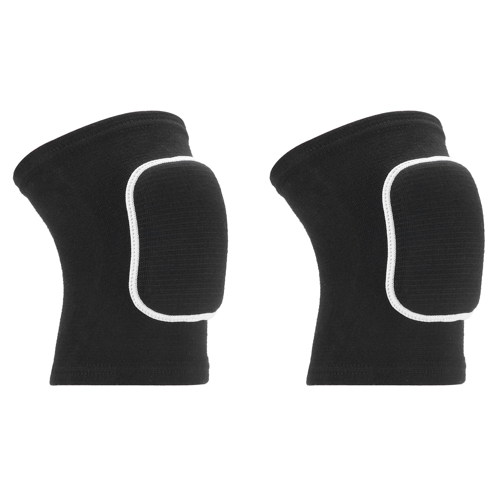 2 Pcs L Dance Knee Pads Ski Knee Pads Volleyball Sponge Brace Black White