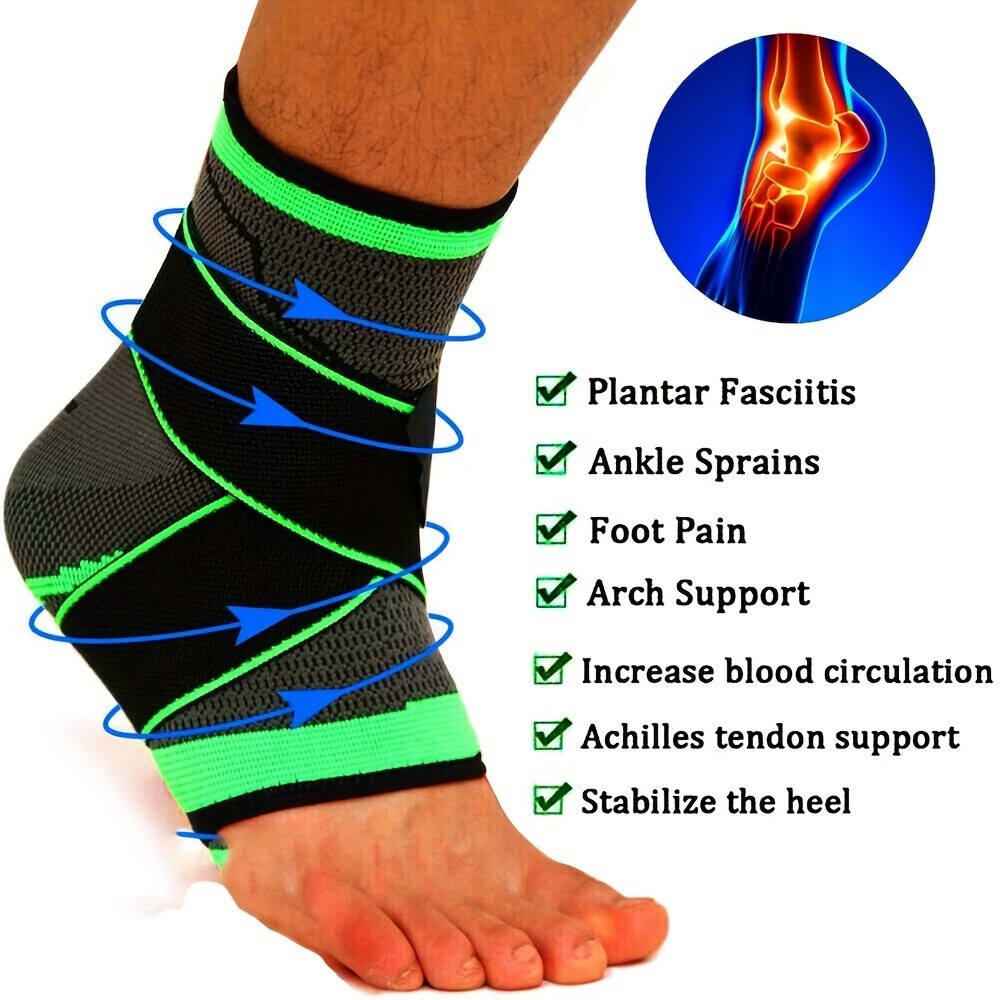 Ankle Brace Compression Sleeve Support Plantar Fasciitis Pain Relief Foot Wrap