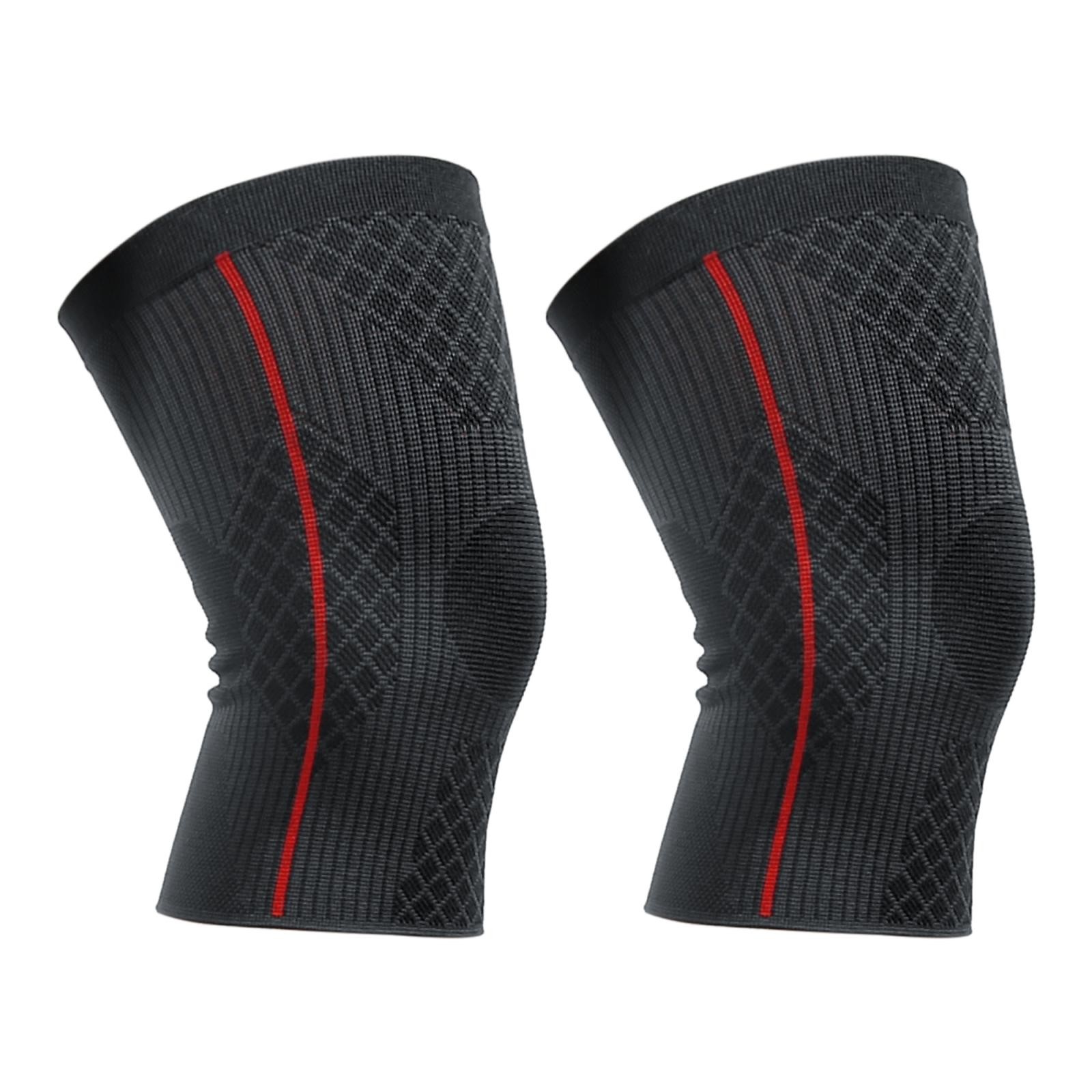 2pcs Knee Sleeves Knee Brace Nylon Black Red Size S