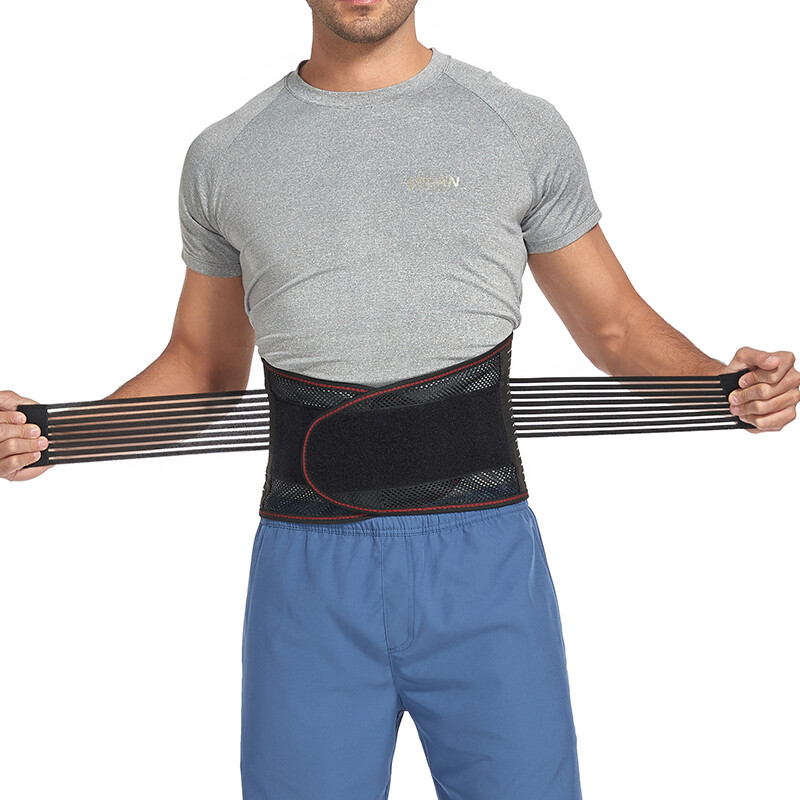Men Copper Back Pro Compression Belt Adjustable Lower Lumbar Back Brace Support