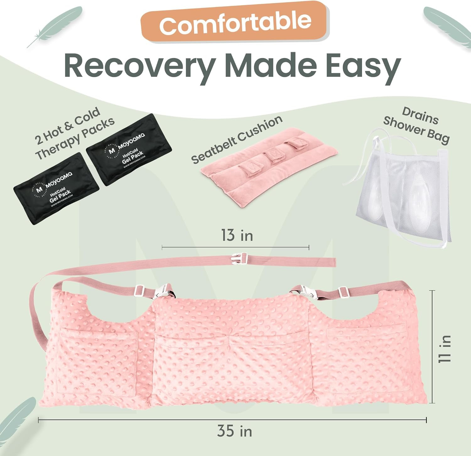 Post Mastectomy Pillow – Hands-Free Protection with Secure Strap & Easy-Clean Wa