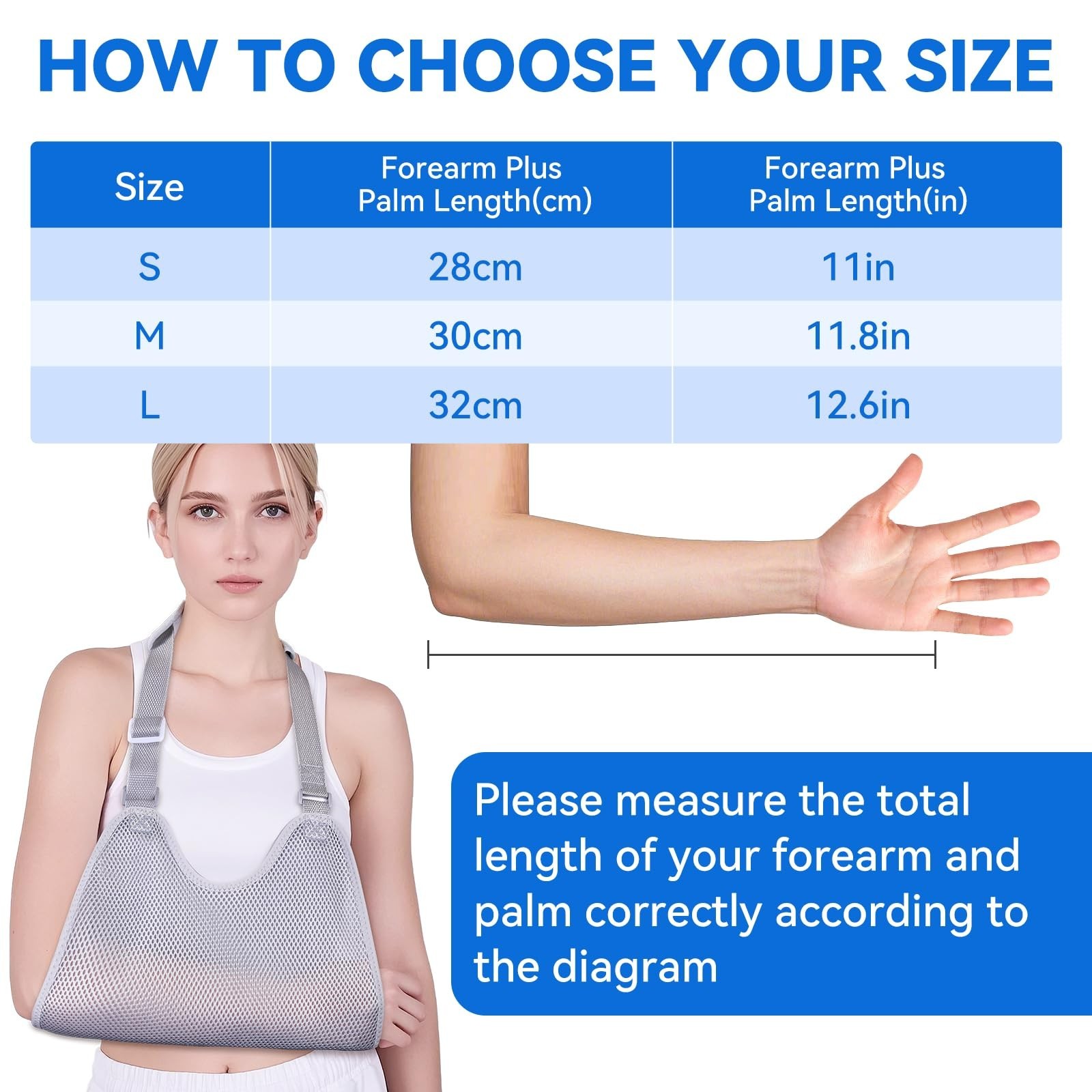 Mesh Arm Sling, Shoulder Immobilizer with Adjustable Shoulder Straps for Torn…