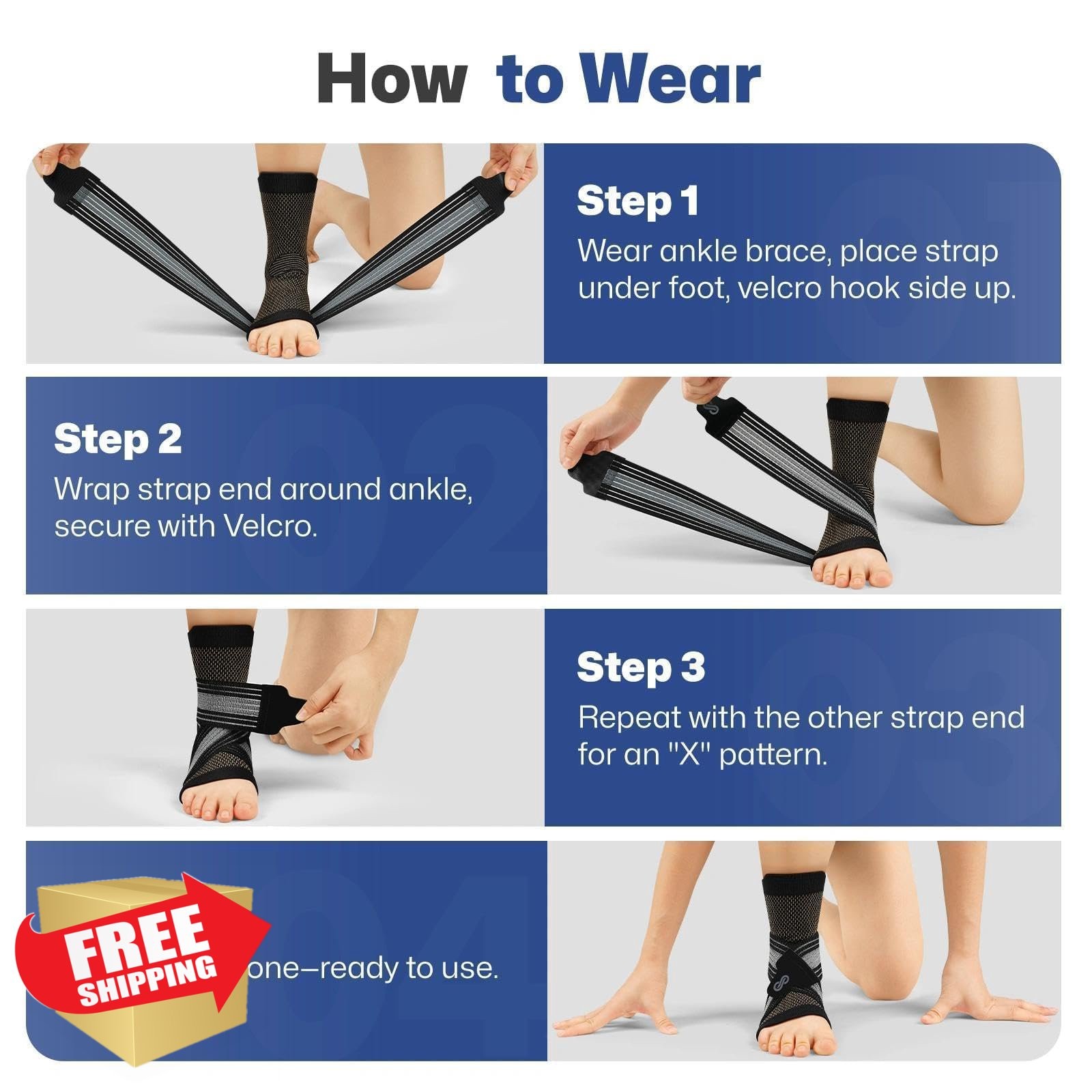 PAPLUS Ankle Braces Nude Medium 2 Pair