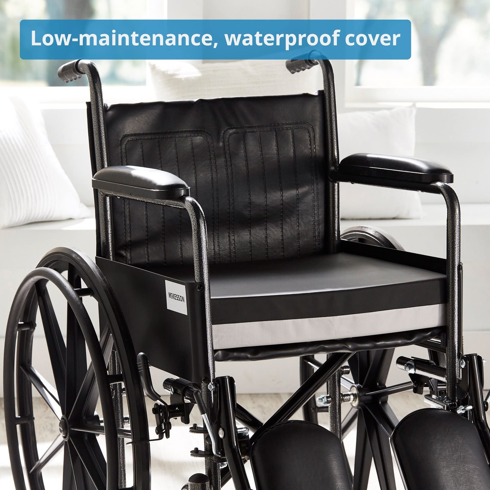 McKesson Seat Cushion for 18 W X 16 L X 3 D Inch ( 1 ct), Black / White