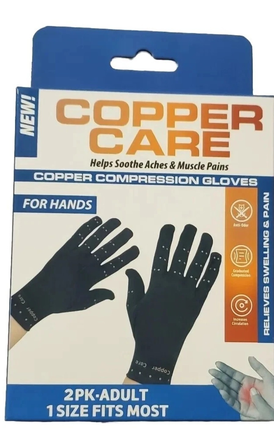 Copper Arthritis Compression Gloves Hand Support Pain Relief Joint NEW 2 Boxes