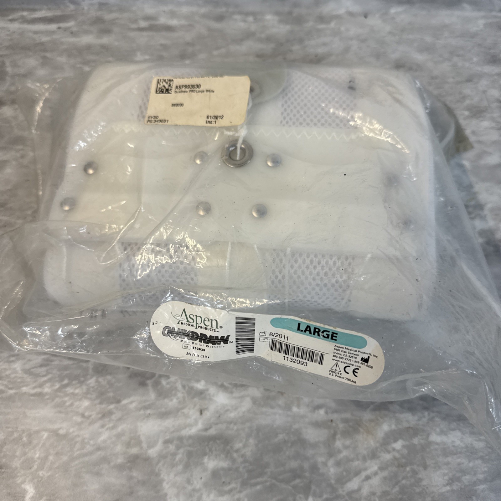 Aspen Quick Draw Asp993030 Large Back Brace