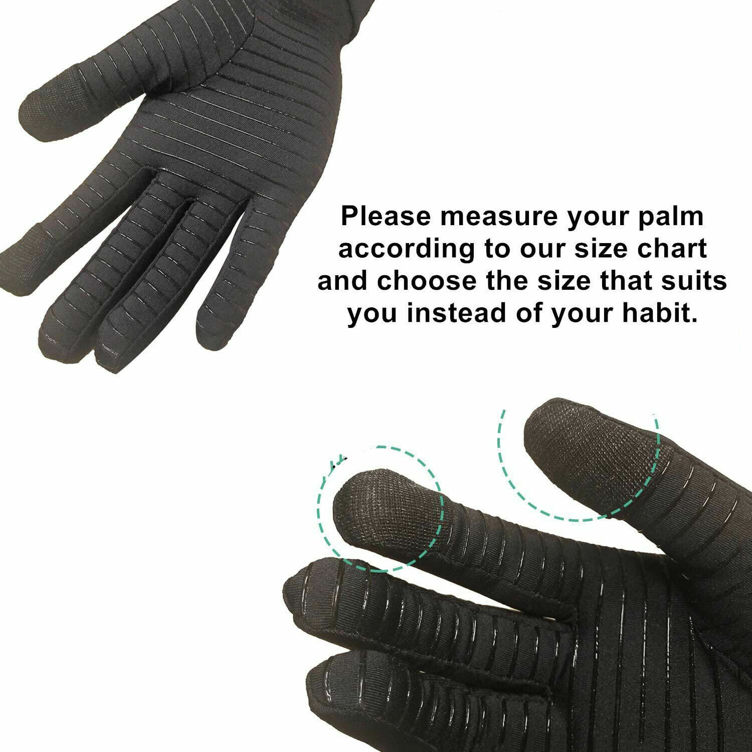 Full Finger Copper Arthritis Compression Gloves Relieve Hand Pain Carpal Tunnel