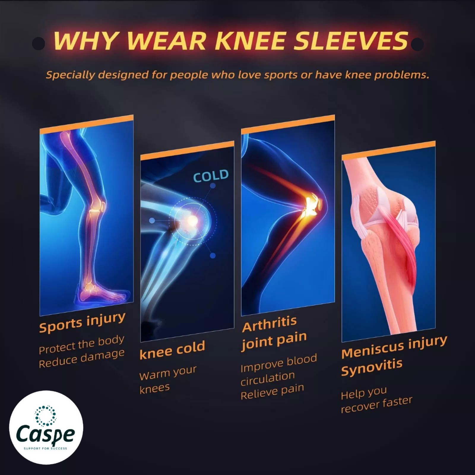 Knee Brace Compression Support Patella Meniscus Sport Joint Pain Gifts for Women