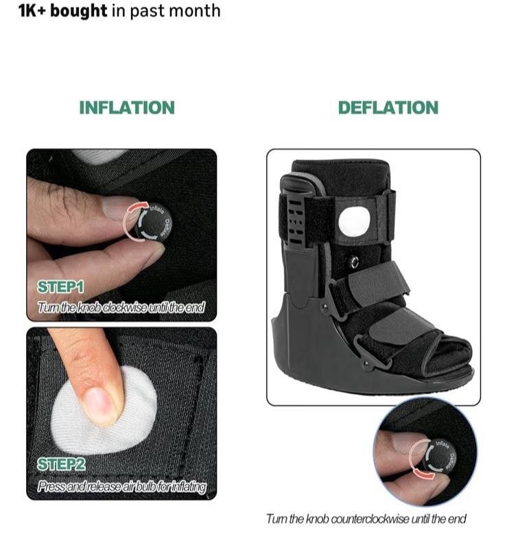 Air Walker Fracture Boot Walking Ankle Support Medical Cast Brace Adjustable