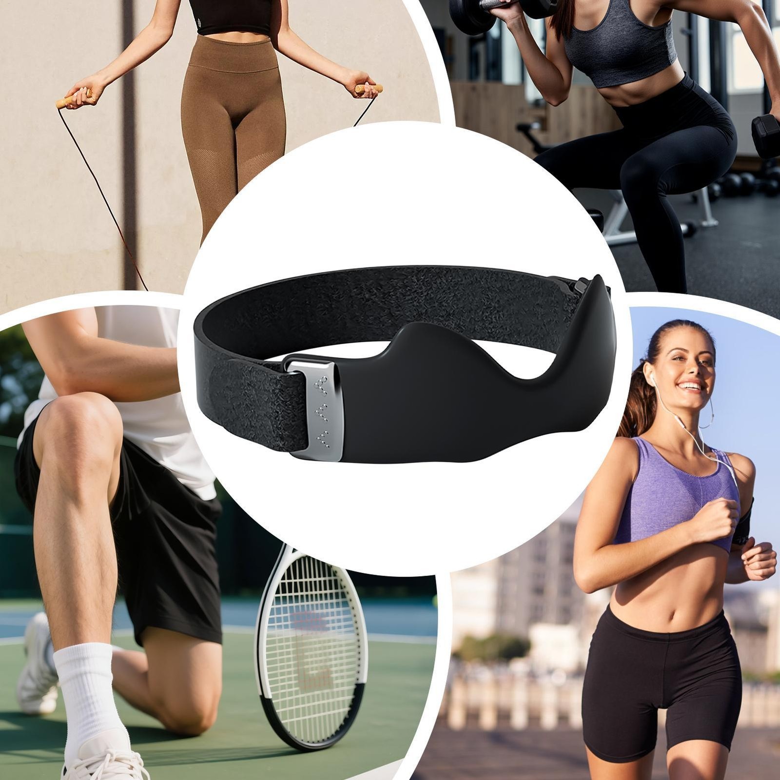 1PC Flex Wrap Silicone Patellar Tendon Support Strap Adjustable Knee Brace Strap